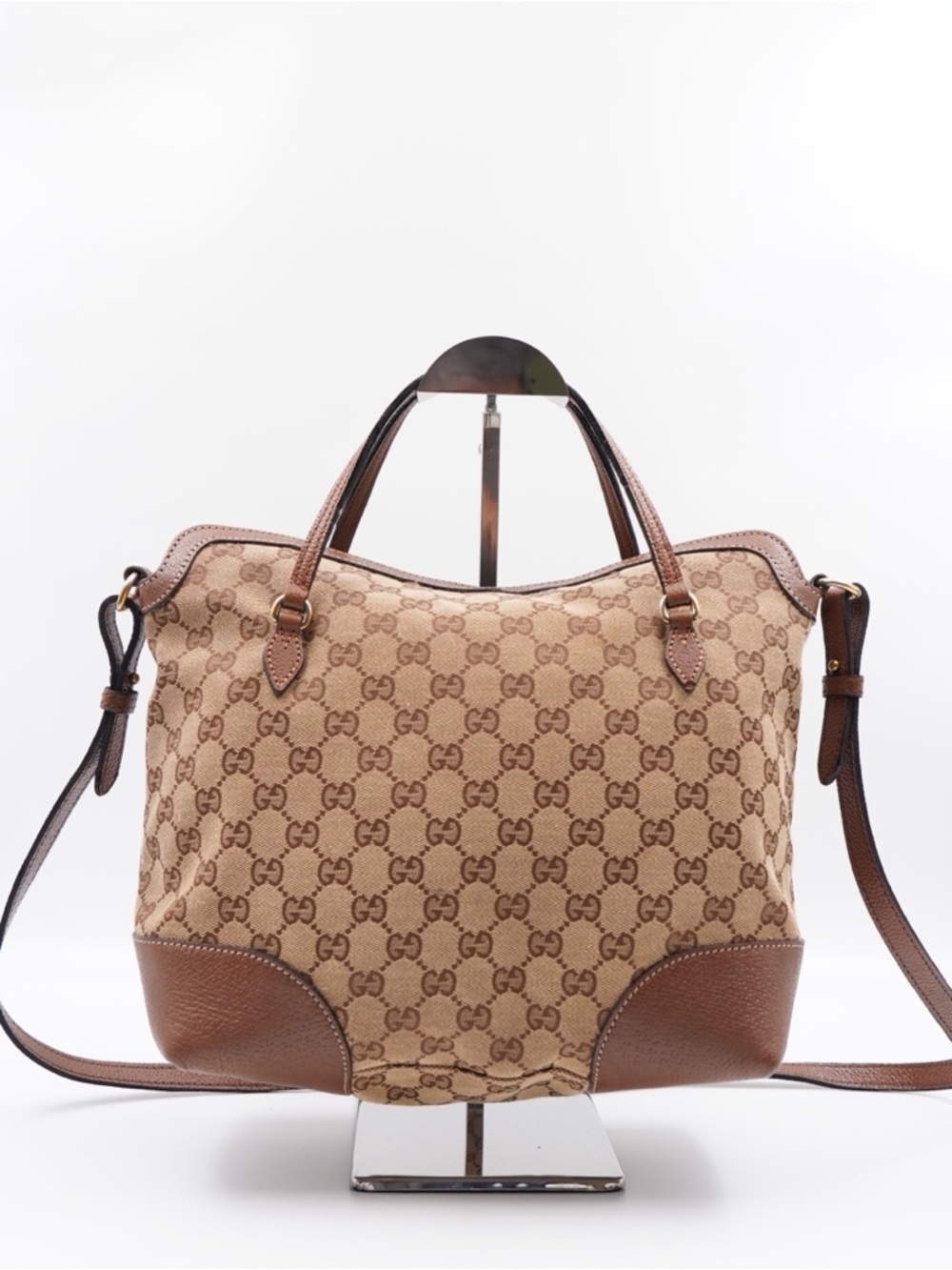 Gucci Bree Brown GG Canvas Shoulder Bag - Picture 11 of 11